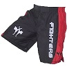 FIGHTERS - Fightshorts MMA Shorts / Cage / Schwarz-Rot / Large