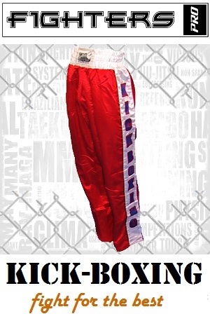 FIGHT-FIT - Kickboxing Pants / Satin / Red / XL