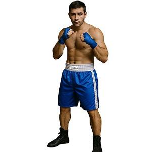 FIGHT-FIT - Pantaloncini da Boxe / Blu-Bianco / XL