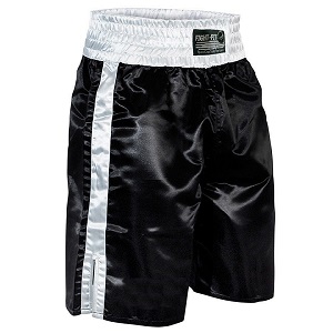 FIGHT-FIT - Short de Boxe Long / Noir-Blanc / Medium