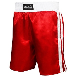 FIGHT-FIT - Pantaloncini da Boxe / Rosso-Bianco / Medium