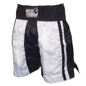 FIGHT-FIT - Short de Boxe / Noir-Blanc / Medium