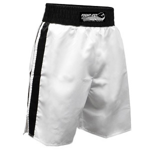 FIGHT-FIT - Pantaloncini da Boxe / Bianco-Nero / Medium
