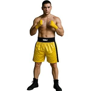 FIGHT-FIT - Pantaloncini da Boxe / Giallo-Nero / Large