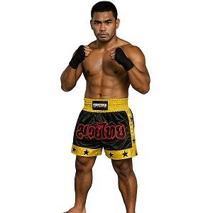 FIGHTERS - Pantaloncini Muay Thai / Nero-Giallo / Medium