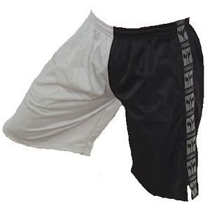 FIGHT-FIT - Pantaloncini da fitness / Nero-Bianco / Small