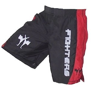FIGHTERS - Shorts de MMA / Noir-Rouge / Small