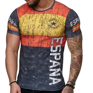 FIGHTERS - T-Shirt / Spain-España / Red-Yellow-Black / Large