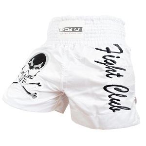 FIGHTERS - Muay Thai Shorts / Fight Club / White / Large