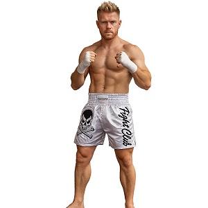 FIGHTERS - Pantaloncini Muay Thai / Fight Club Skull / Bianco / Medium