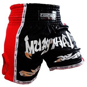 FIGHTERS - Pantaloncini Muay Thai / Elite Muay Thai / Nero-Rosso / XL