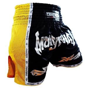 FIGHTERS - Pantaloncini Muay Thai / Elite Muay Thai / Nero-Giallo / XL