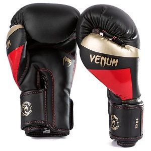 Venum - Boxing Gloves / Elite / Black-Gold-Red / 12 oz